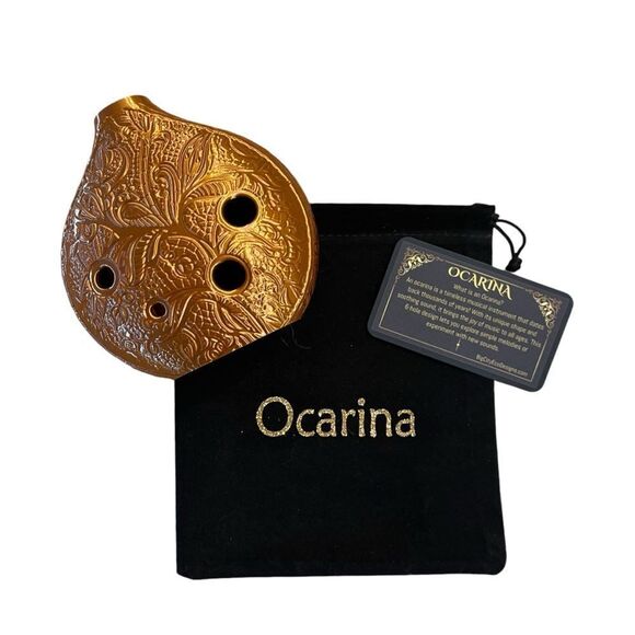 Unique Metallic Copper Filigree Ocarina Set – The Perfect Gift for Music Lovers! - Picture 1 of 5
